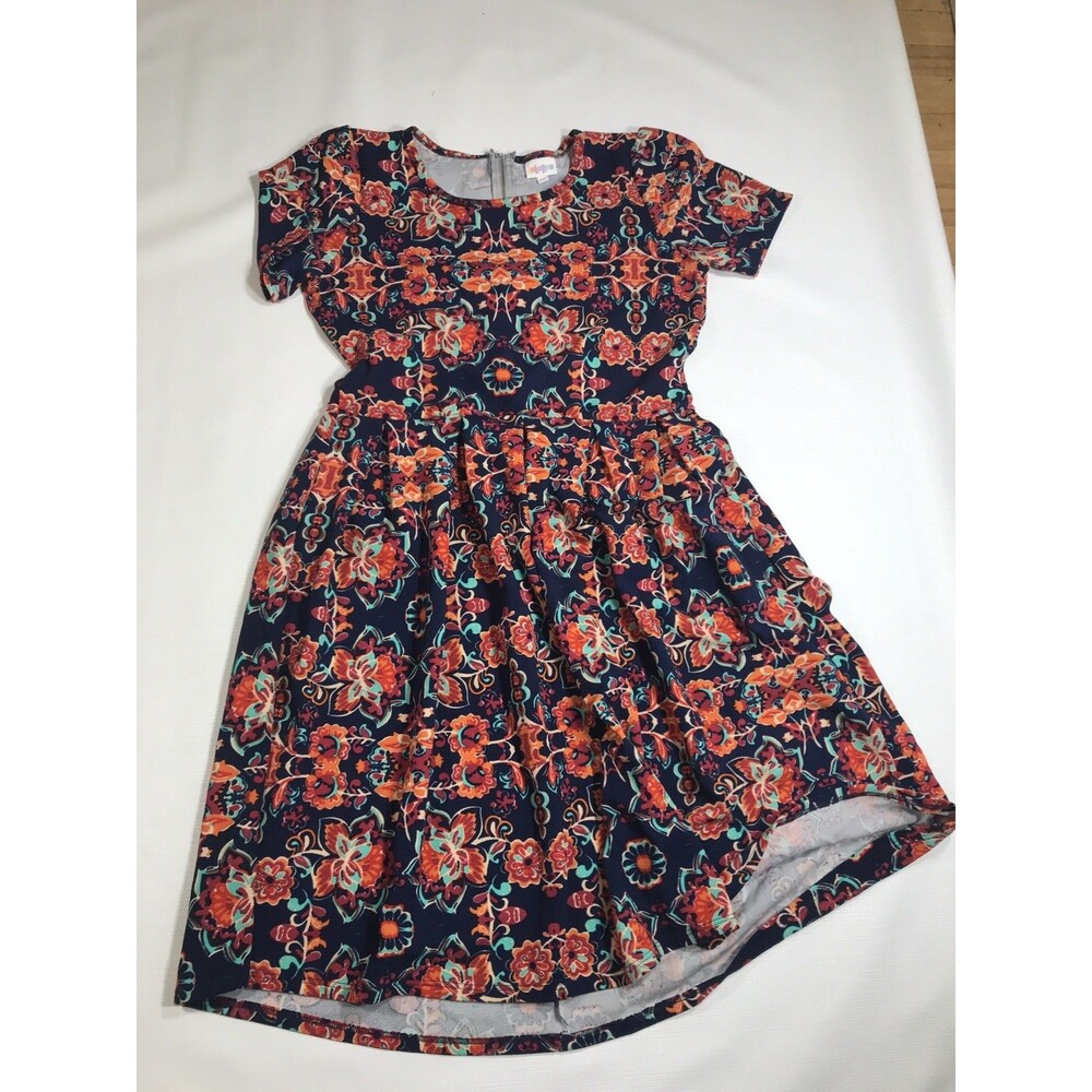 LuLaRoe Women's XL Multi Color Geometric Print Fit & Flare Dress